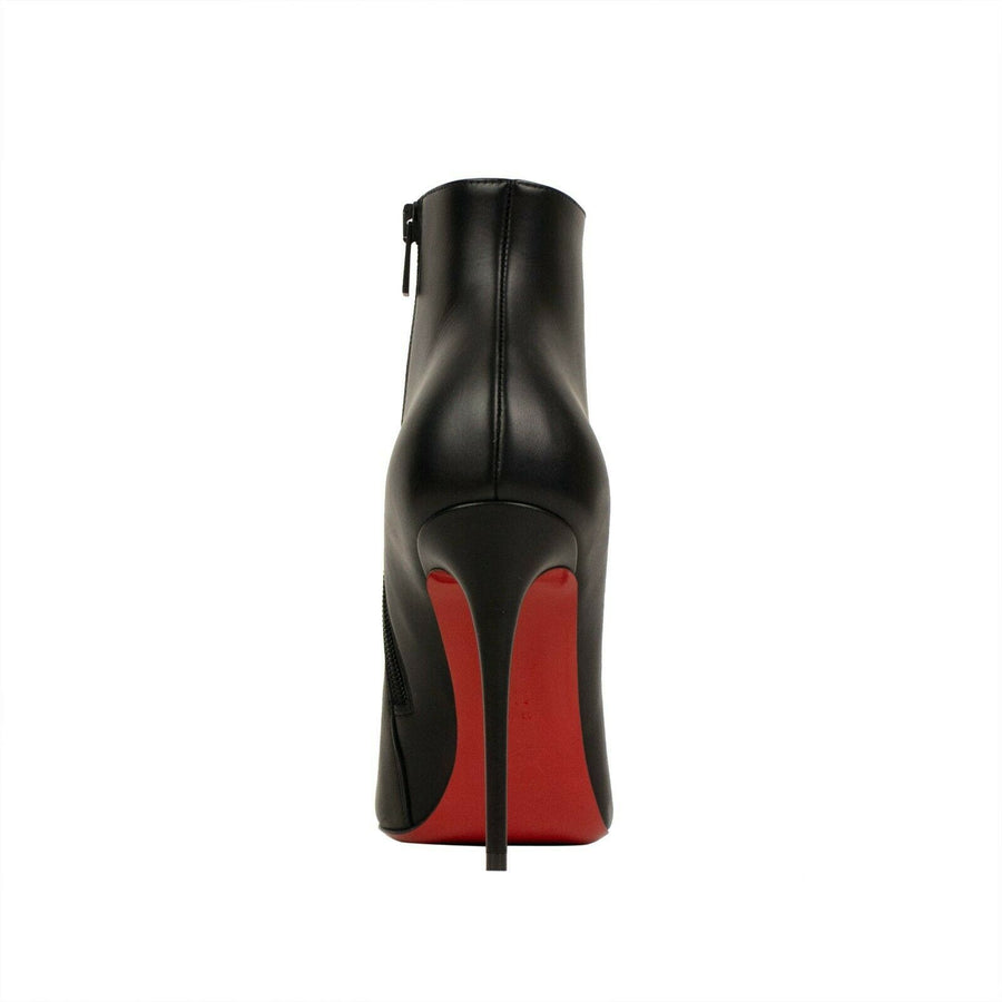 'Eloise' Leather Ankle Boots - Black
