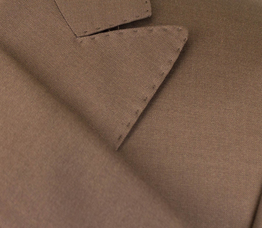 Wool Blend Twill 3/2 Button Suit - Brown
