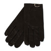 Black Calfskin Leather With Buckle Gloves