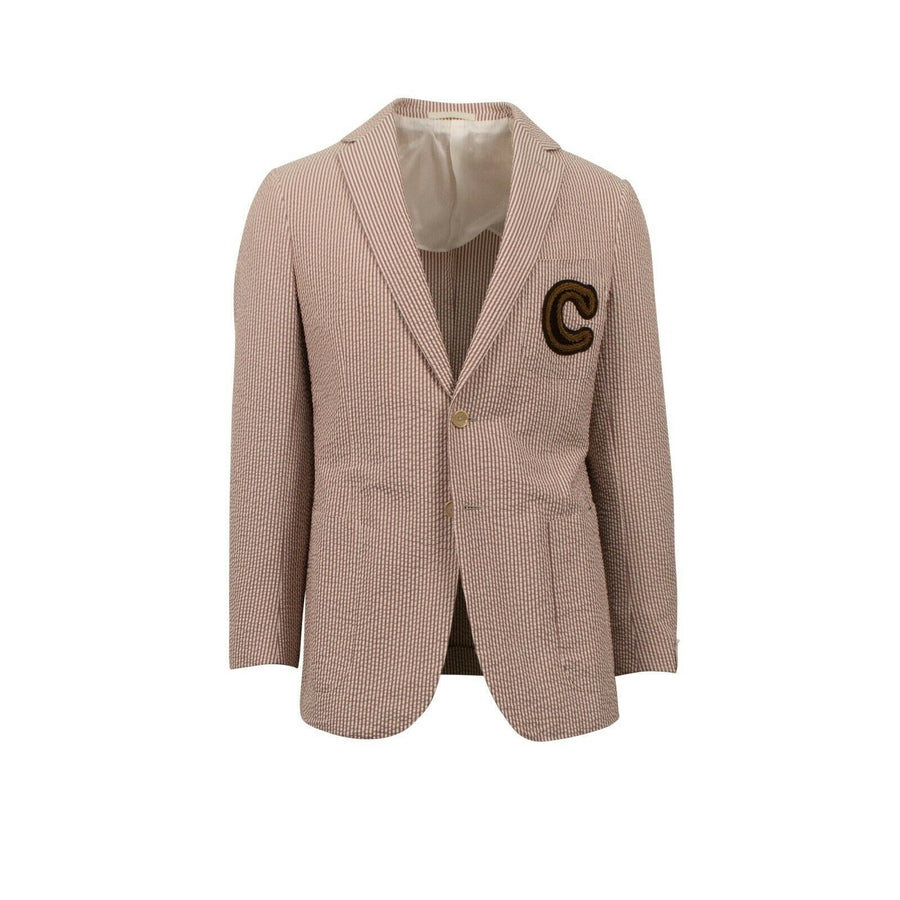 Drop 8 Striped Two Button Cotton Sport Coat - Red