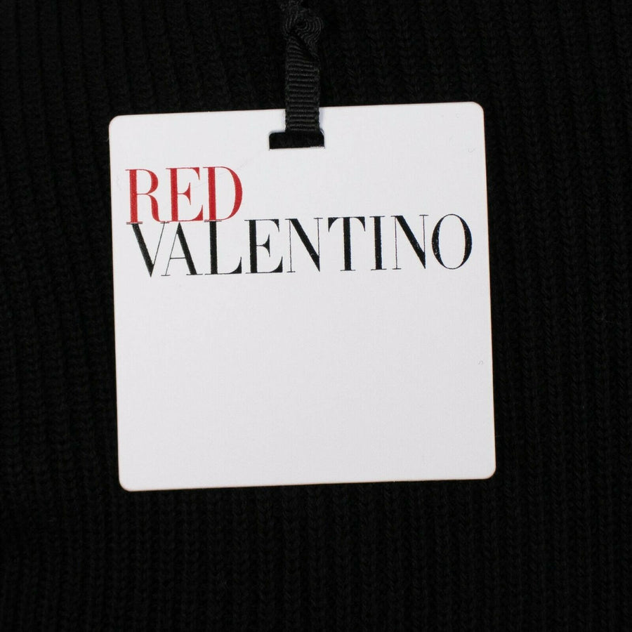 Wool Velvet Detail Cable Knit Sweater - Black