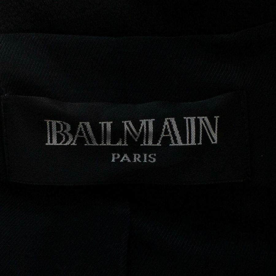 Viscose Blend Double-Breasted Blazer- Black