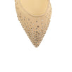 'Follies Strass' Mesh 70mm Pumps Heels - Nude