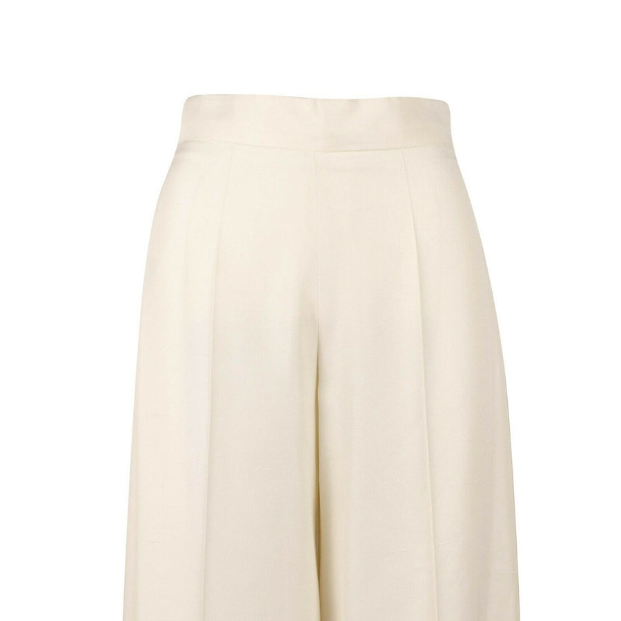 Silk Wide Leg Pants - Ivory