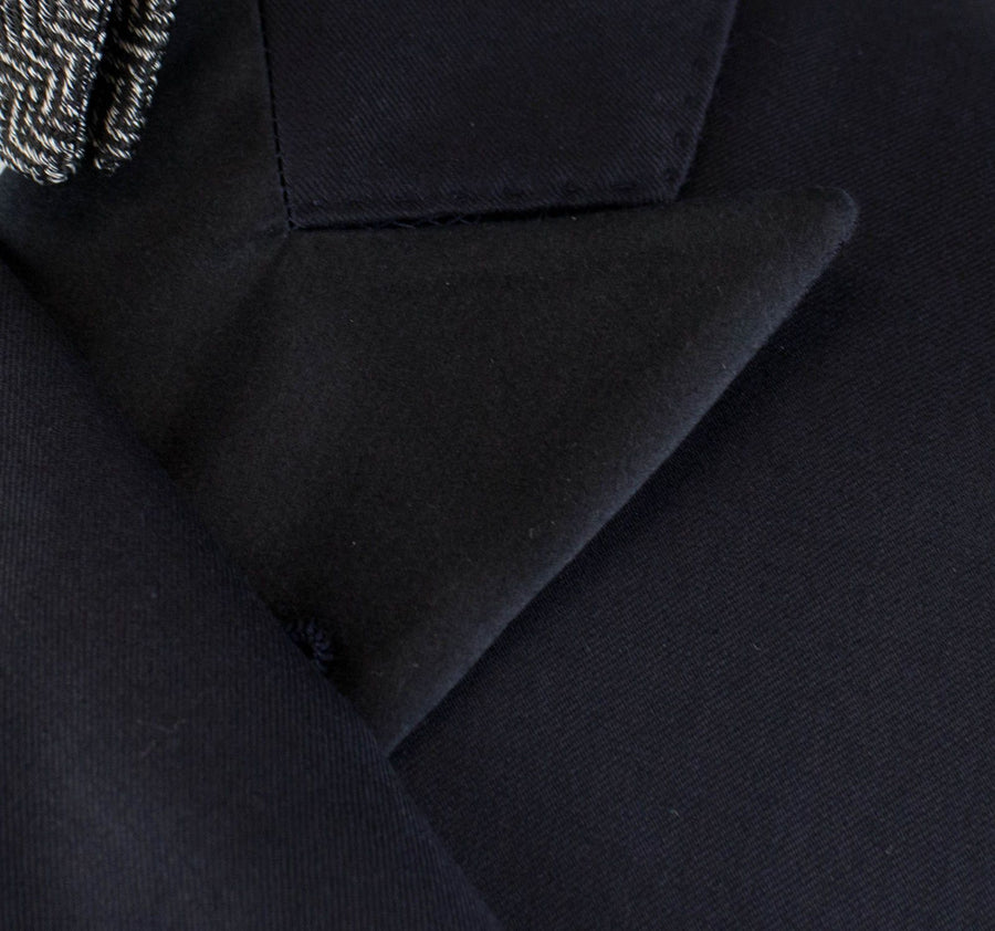 Cashmere Satin Lapels Double Breasted Tuxedo Suit - Blue