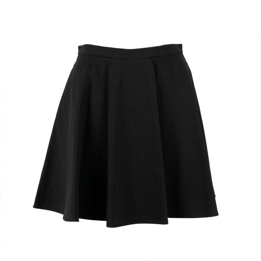 A-Line Pleated Mini Skirt - Black