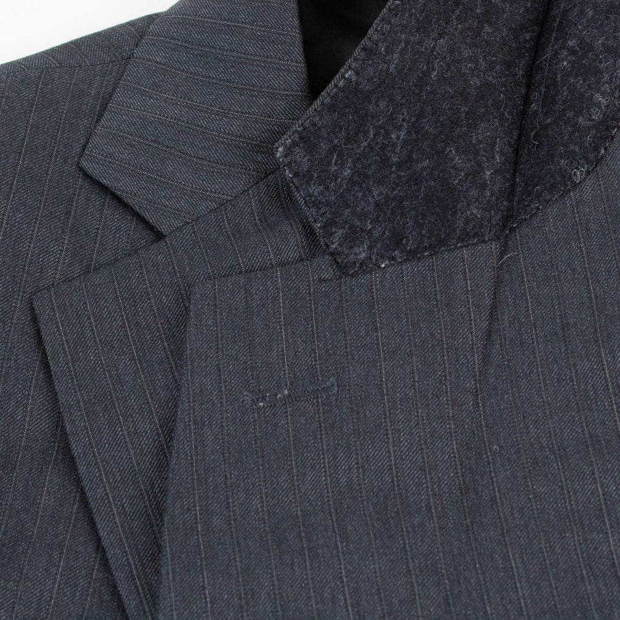 Drop 4 Striped Wool Two Button Suit - Gray