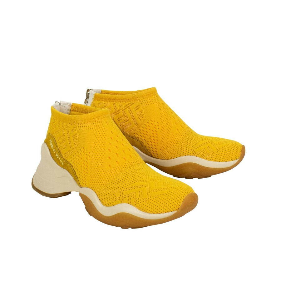 High Tech Jacquard Mid-Top Sneakers - Yellow