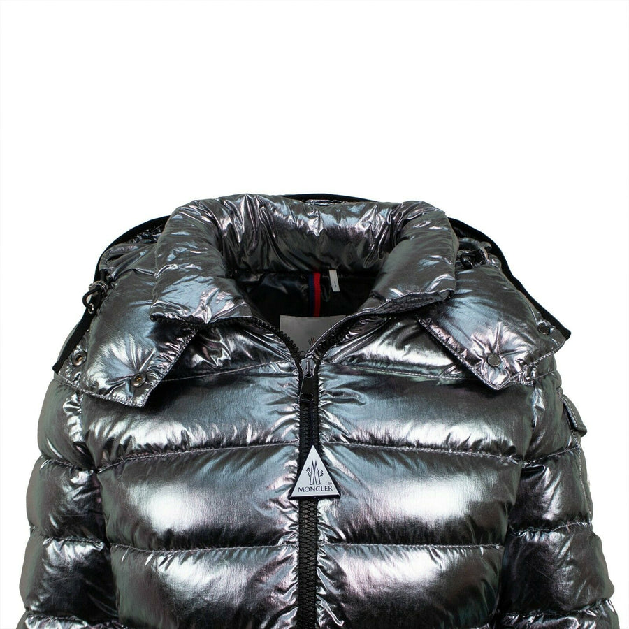 'Bady' Down Filled Quilted Puffer Coat - Silver