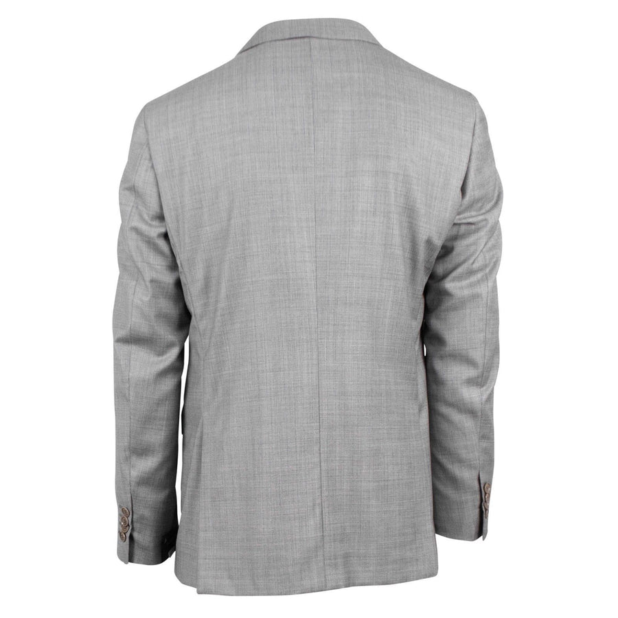 Striped Wool Two Button Suit - Light Gray