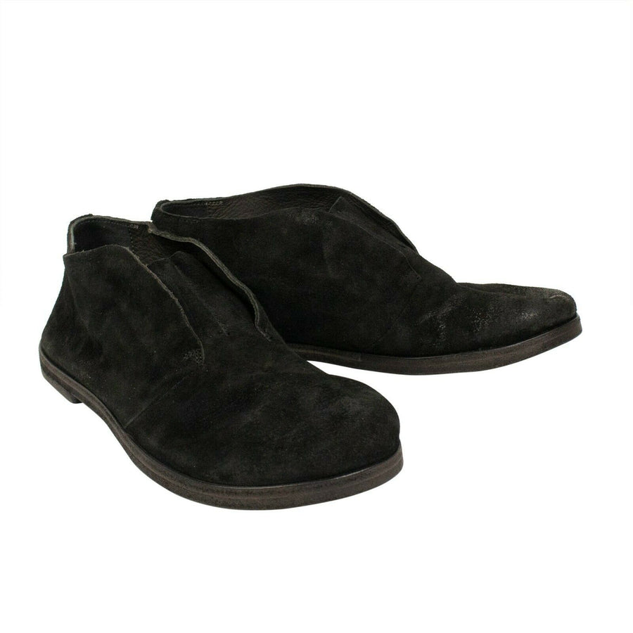 Listello Distressed Leather Ankle Boots - Black