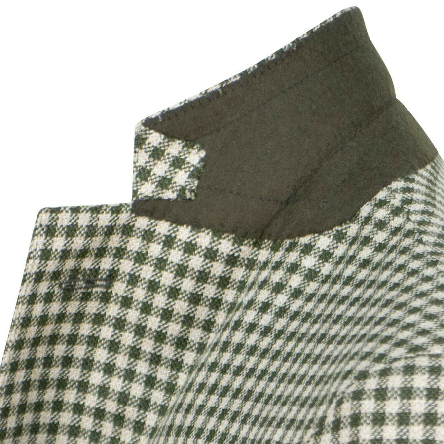 Drop 7 Check Wool Blend 3 Roll 2 Button Sport Coat - Green