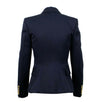 Wool Double Breasted Gold Buttons Blazer - Navy Blue