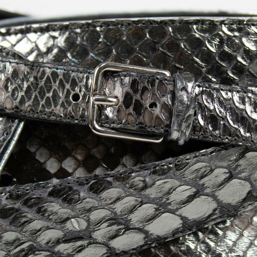 Python Skin Jodhpur Short Boots - Gray