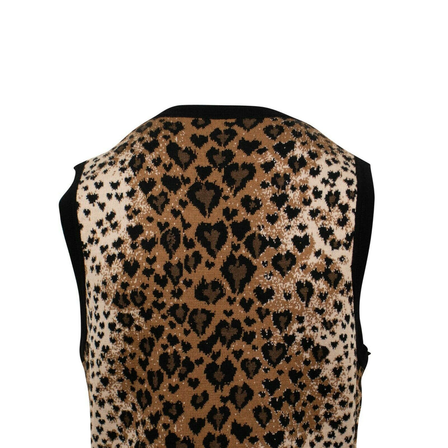 Fit And Flare Leopard Print Sleeveless Dress - Brown