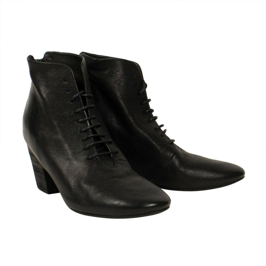 Pennolina Buffalo Leather Lace Up Ankle Boots - Black