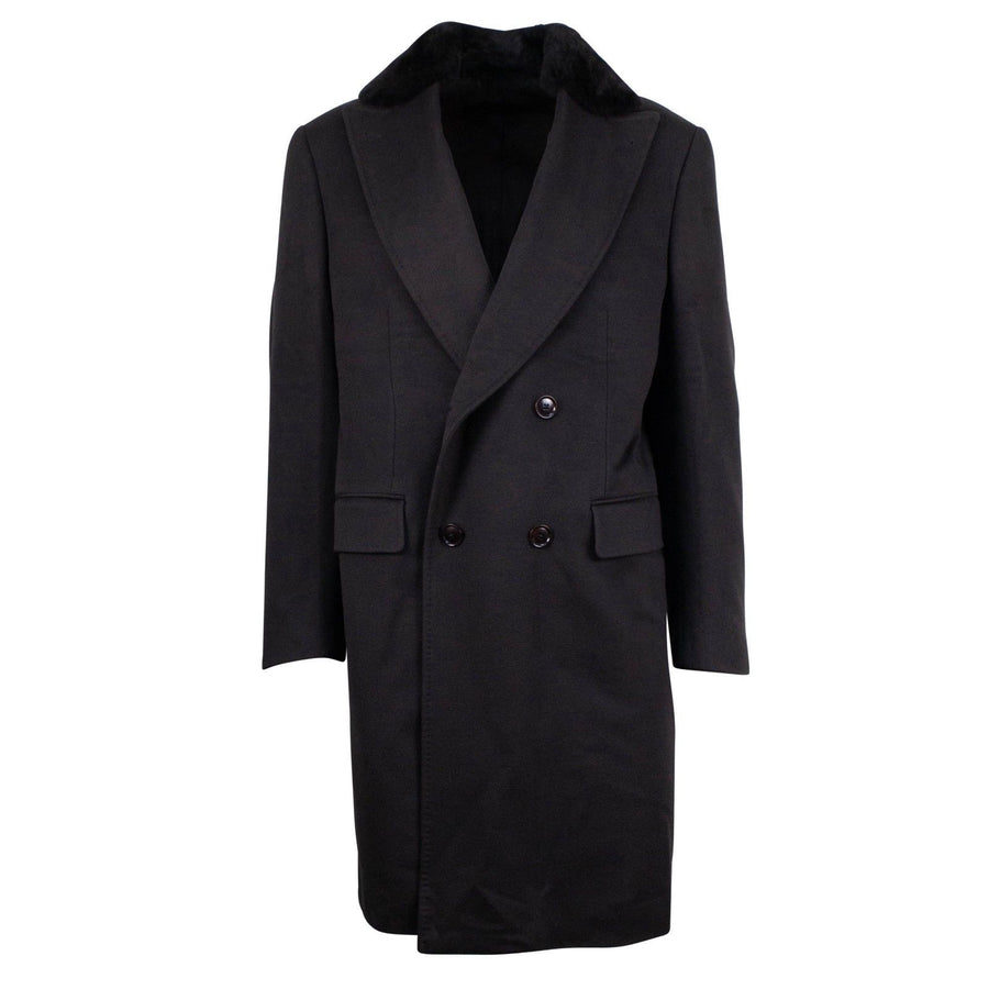 Green Cashmere Double Breasted Wool Classic Fit Coat