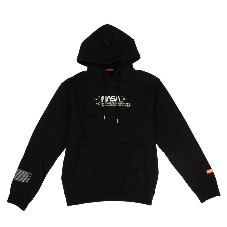Cotton NASA Slogan Hoodie - Black