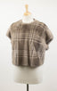 Plaid Mink Fur Jacket Vest - Gray