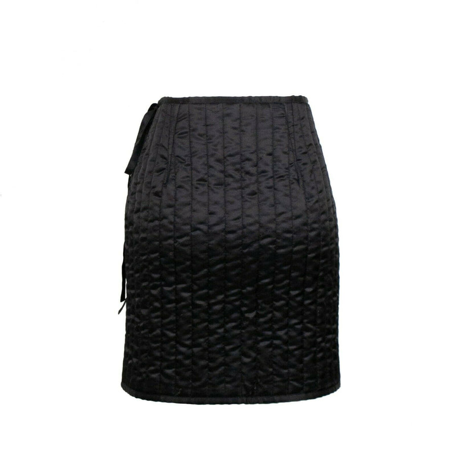 Puffer Mini Wrap Skirt - Black / Floral