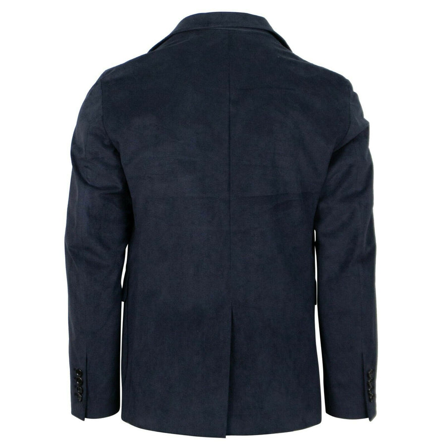 Drop 9 Suede 3 Roll 2 Button Sport Coat - Navy Blue