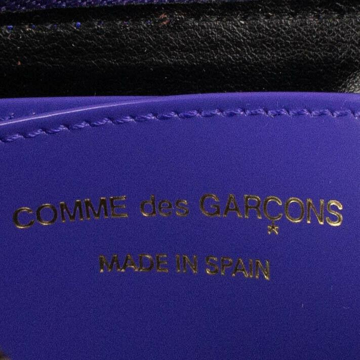 Leather Polka Dot Embossed Slim Wallet - Purple