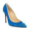 Suede Spikyshell Studded 100mm Pumps - Blue