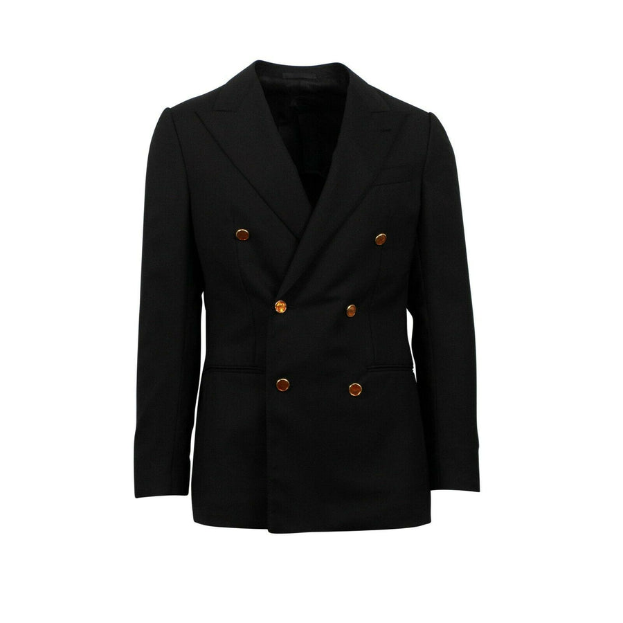 Drop 10 Double Breasted Wool Sport Coat - Black