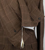 Windowpane Check Wool Blend Double Breasted Suit - Brown