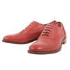 Leather Scalloped Edges Oxford Shoes - Coral
