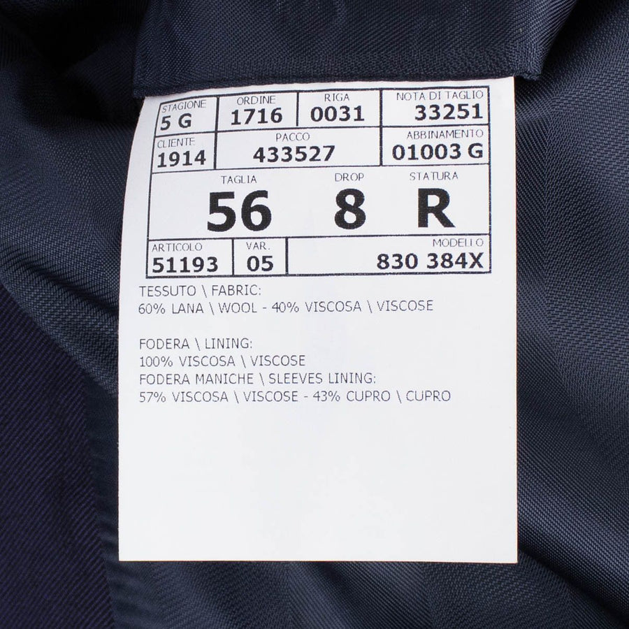 Drop 8 Solid Wool Blend Two Button Suit - Navy