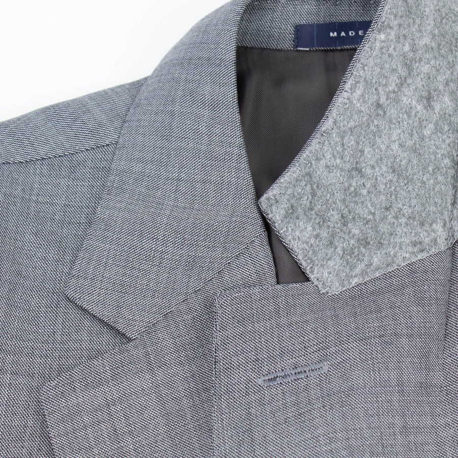 Drop 7 Solid Wool Two Button Suit - Light Gray