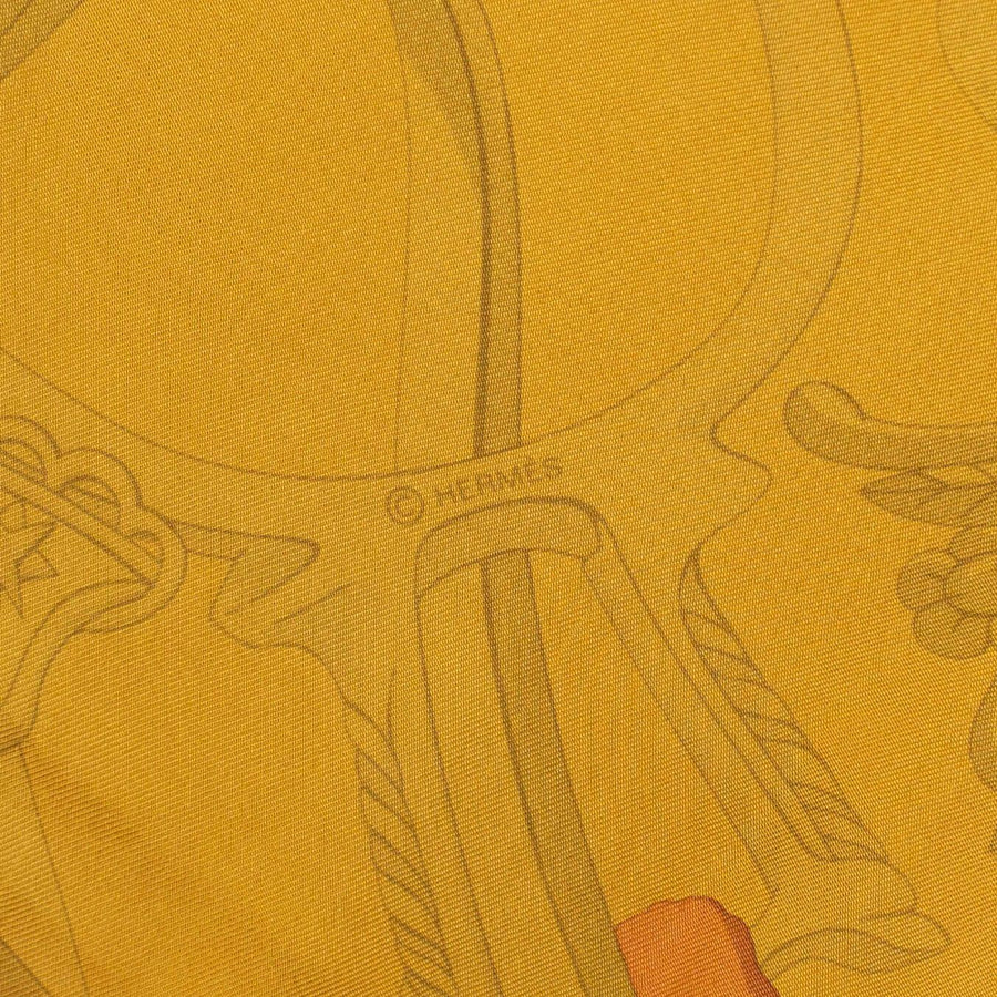 Silk 'Concours D'Estriers' 140CM Shawl Scarf - Orange