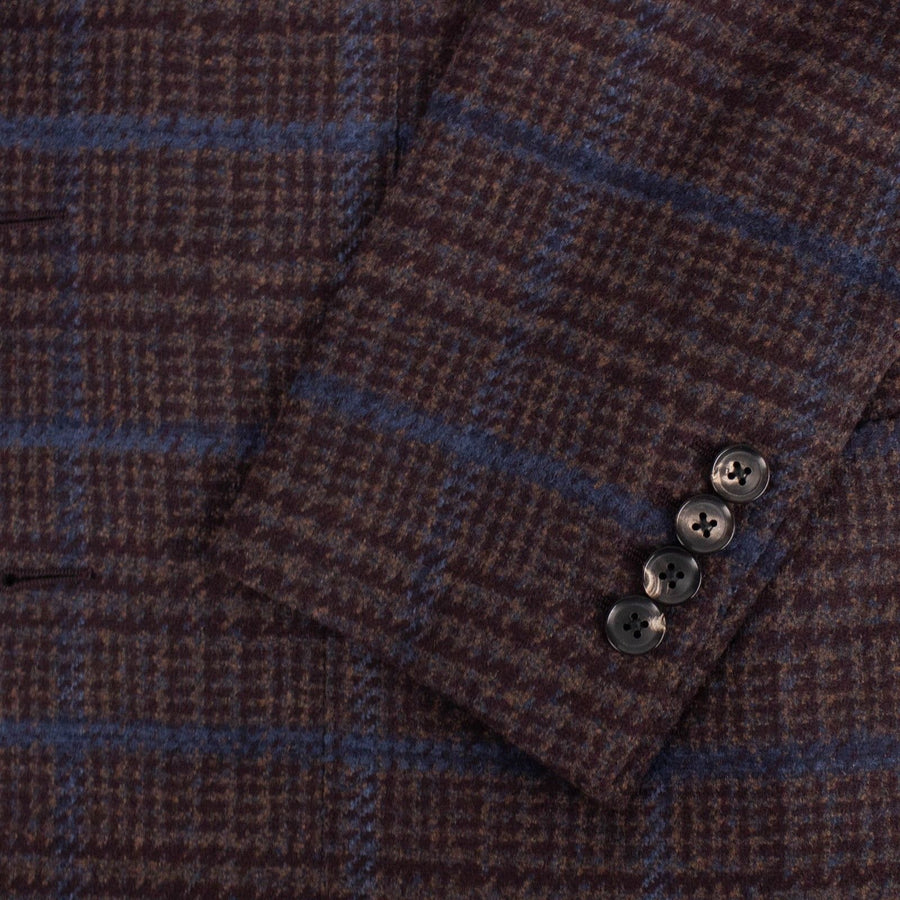 Drop 8 Windowpane Check Wool Blend 3 Roll 2 Button Sport Coat - Purple
