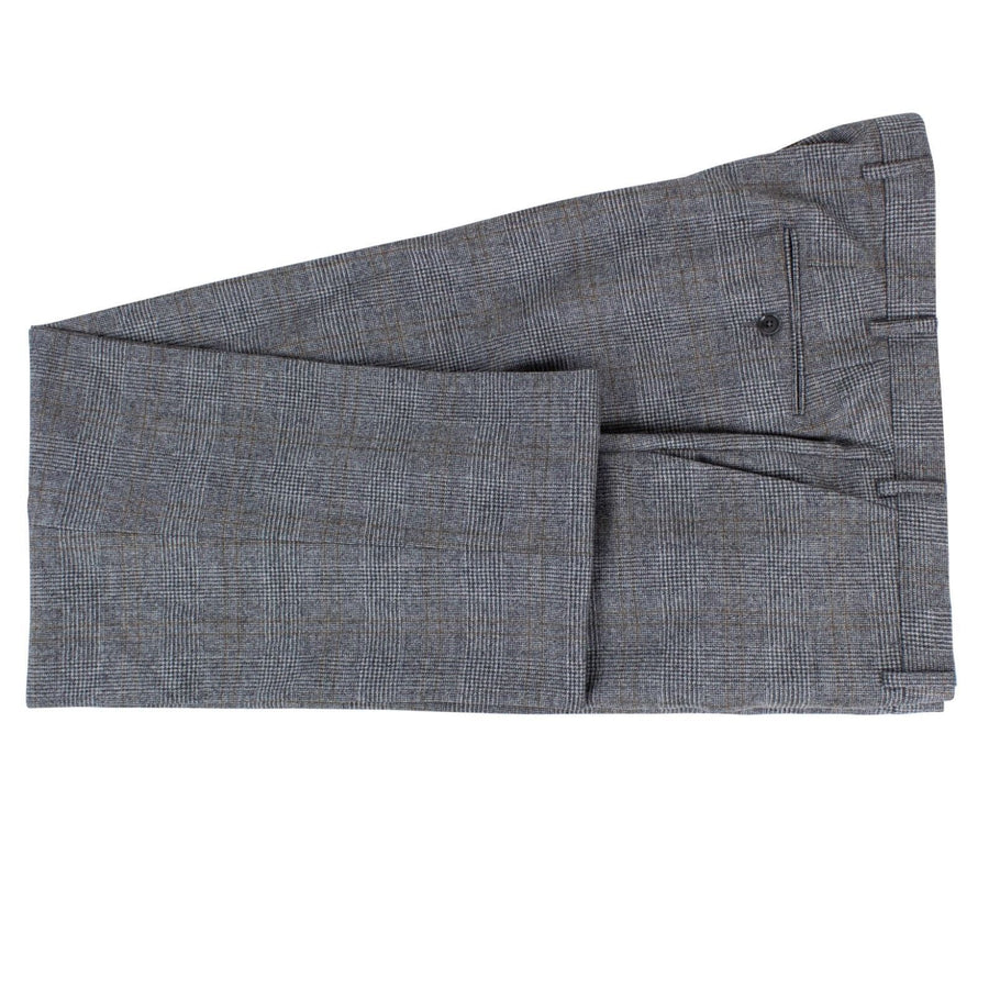Glen Plaid Wool Two Button 3 Piece Suit - Gray