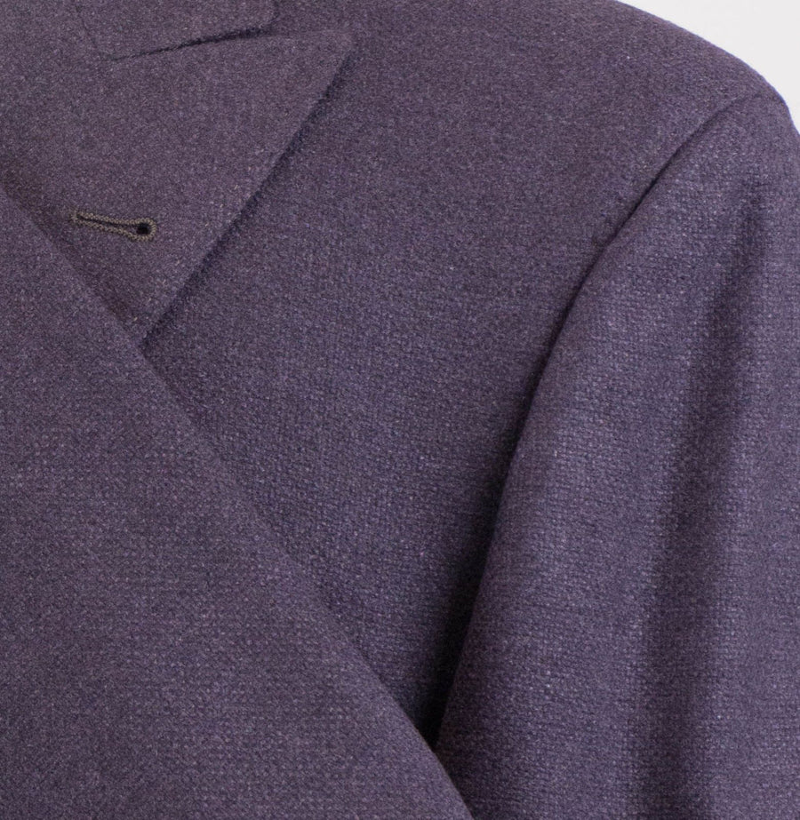 Cashmere Blend Double Breasted Sport Coat - Purple