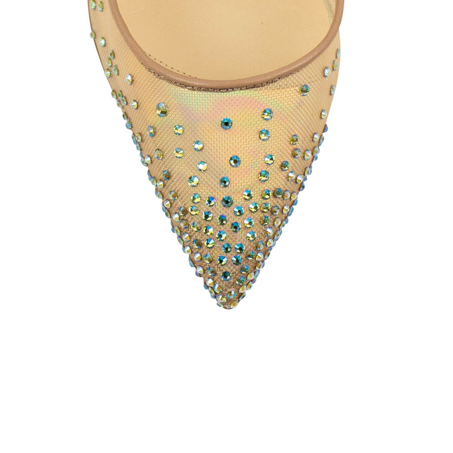 Follies Strass 100mm Mesh Pumps - Gray Glitter