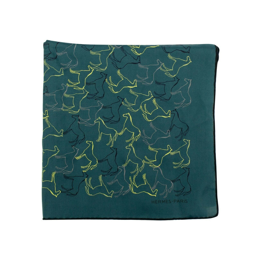 Silk Blend Carre H100 Tampon Equestre Scarf - Blue
