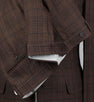 Tartan Plaid Wool Blend 3/2 Button Suit - Brown