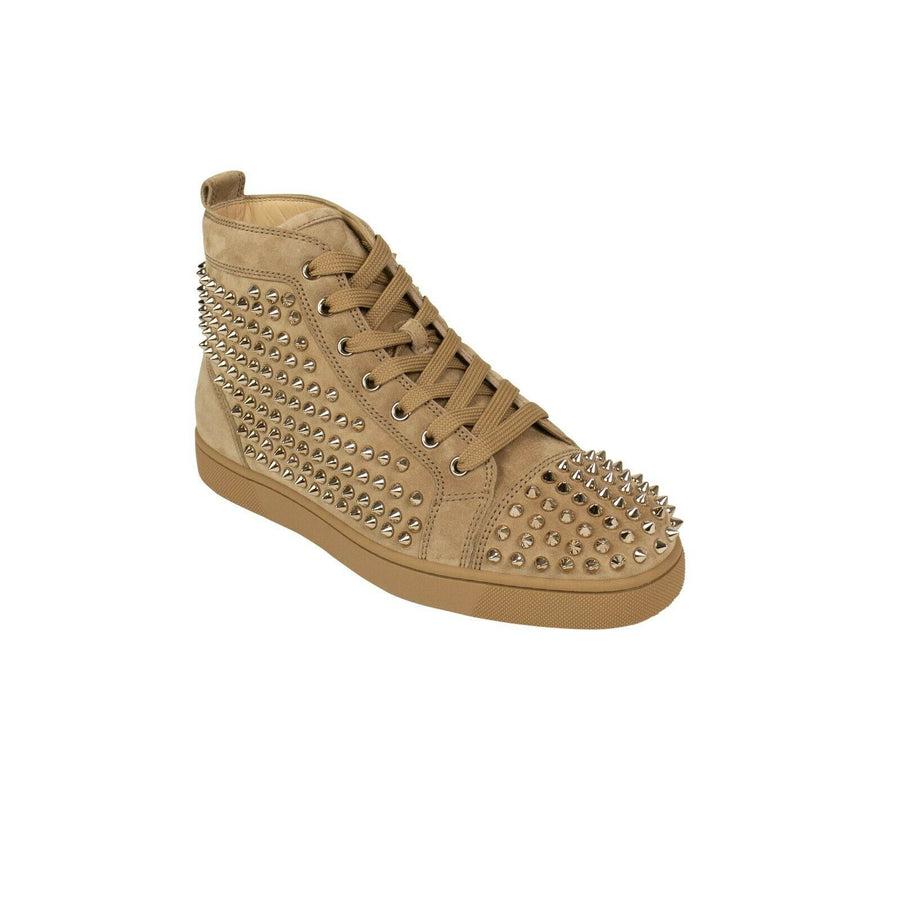Men's Louis Flat Spiked Suede Sneaker - Tan