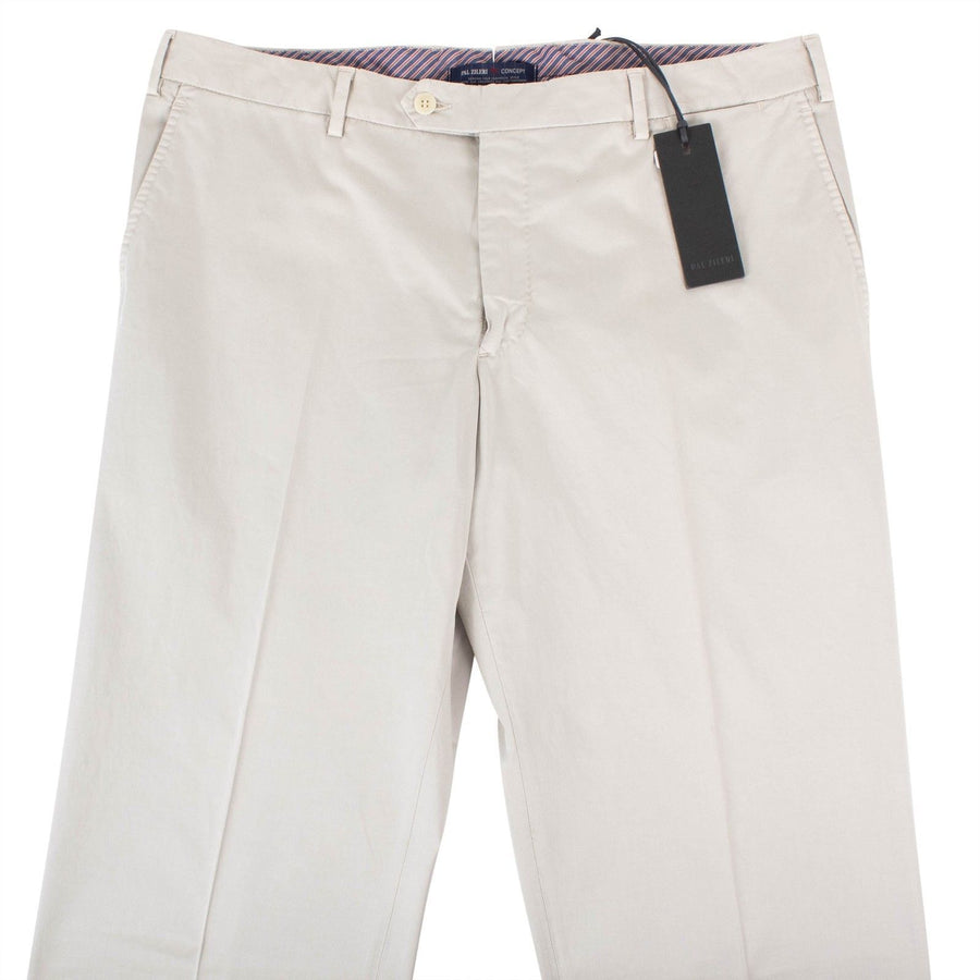 Beige Cotton Blend Dress Pants