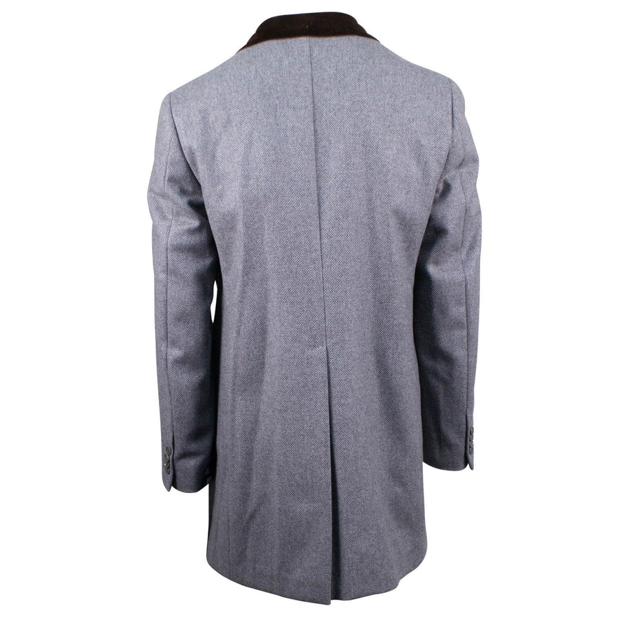 Gray Tweed Wool Slim Fit Coat