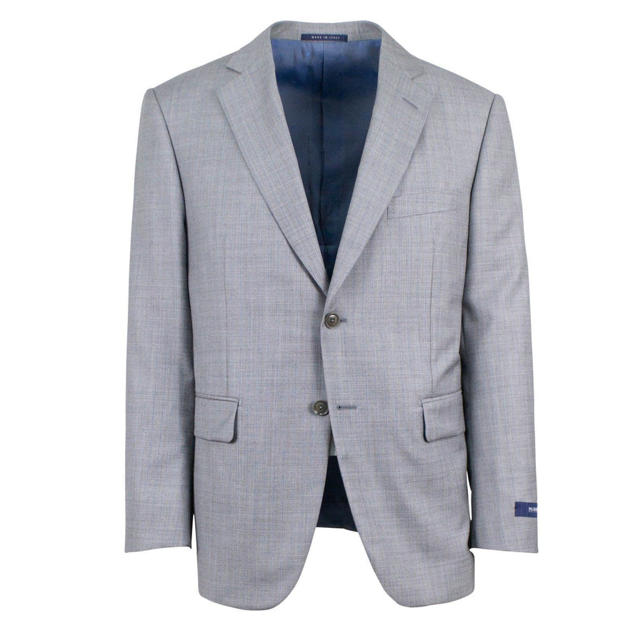 Striped Wool Two Button Suit - Light Gray