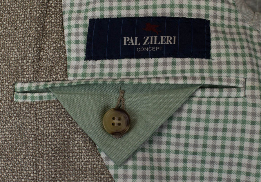 Wool Blend W/ Leather Sport Coat - Light Brown