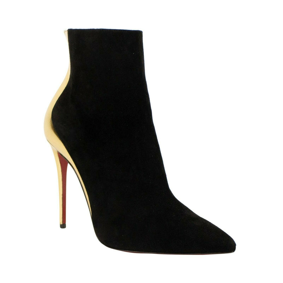 Delicotte Suede And Patent Short Boots - Black / Gold