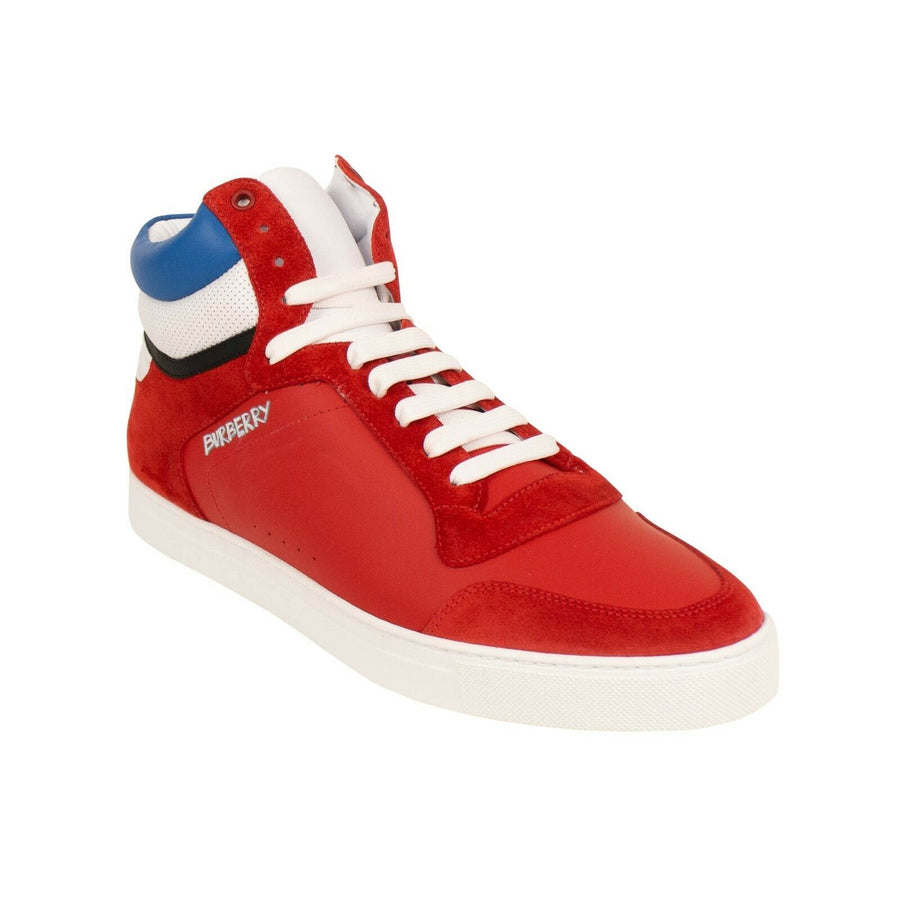 Leather Reeth High-Top Sneakers - Red