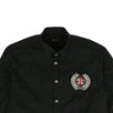 Cotton Polka Dot Logo Patch Button Shirt - Black