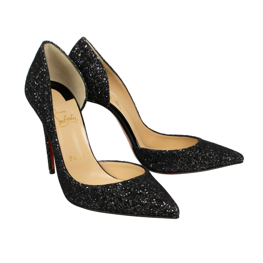 Iriza Glitter Half D'orsay 100mm Pumps - Black