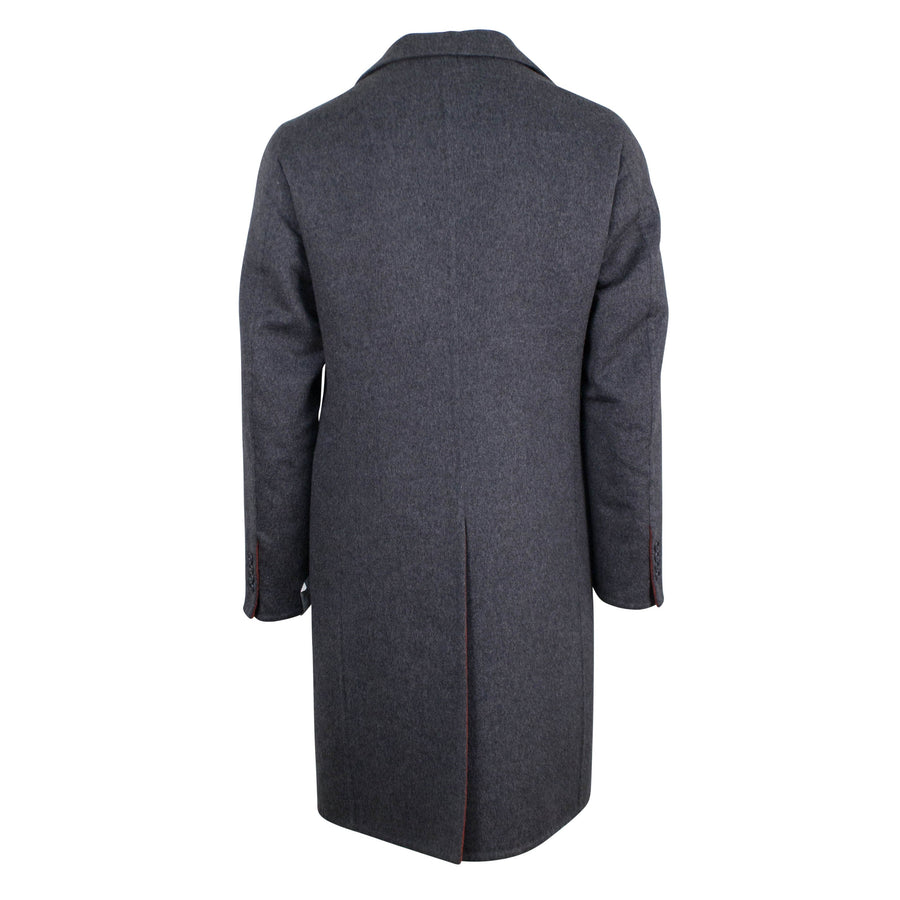 Gray Wool Full Length Slim Fit Coat