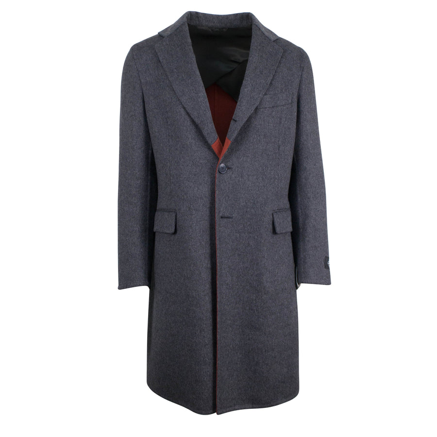 Gray Wool Full Length Slim Fit Coat